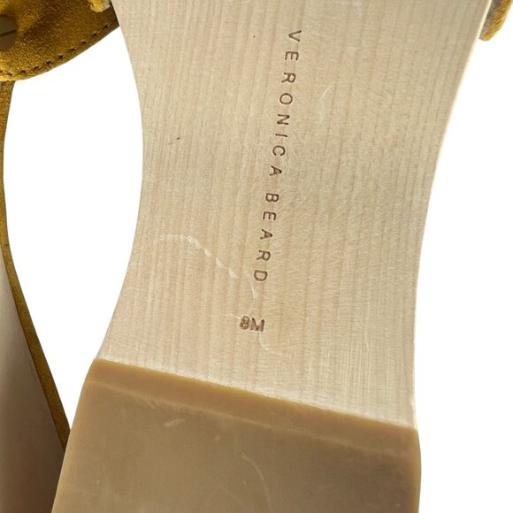 Veronica Beard Davina Suede Slip-On Sandals in Saffron Yellow Leather Size 8 - Picture 12 of 12